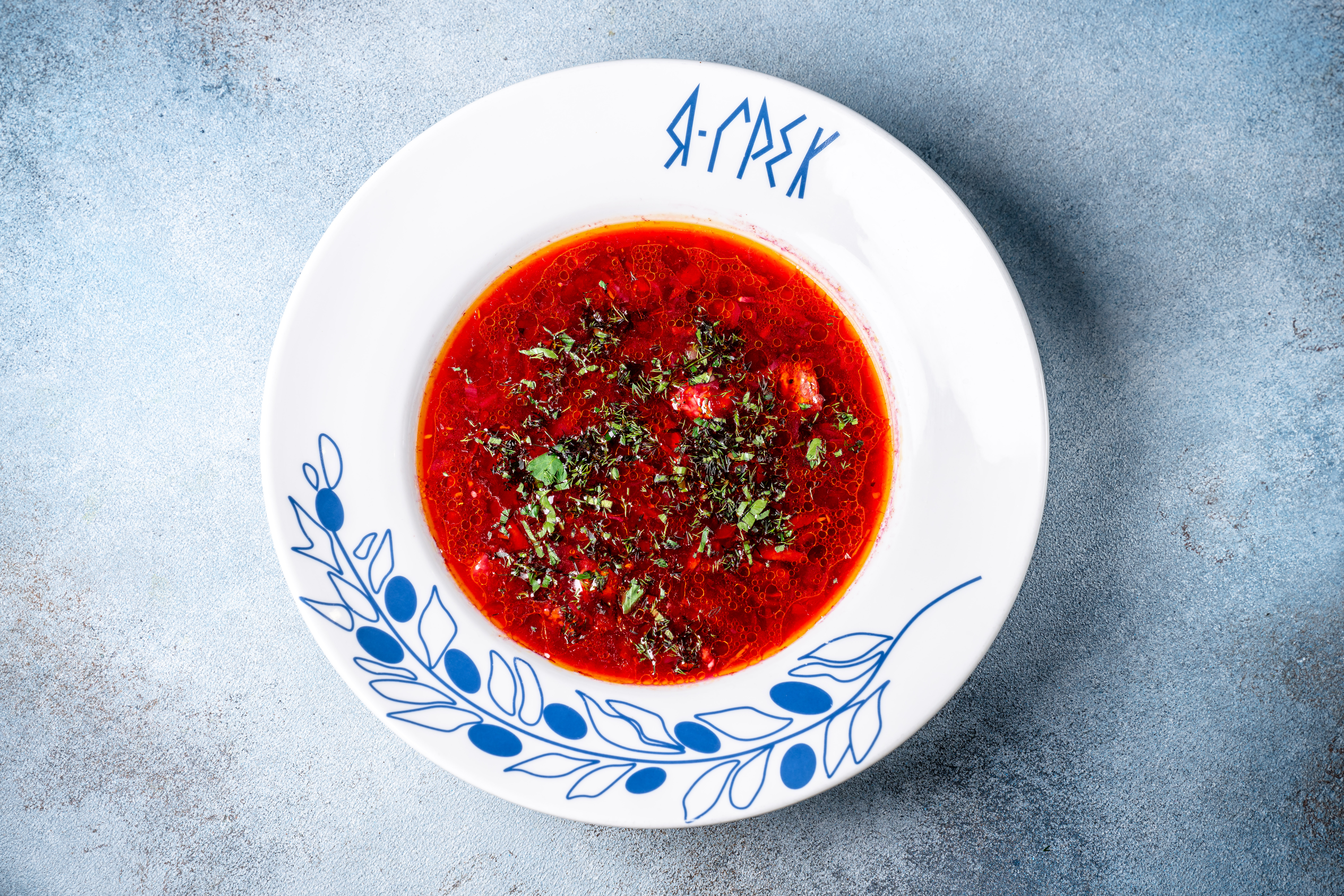 Борщ з м'ясом та квасолею